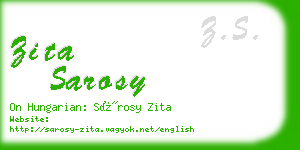 zita sarosy business card